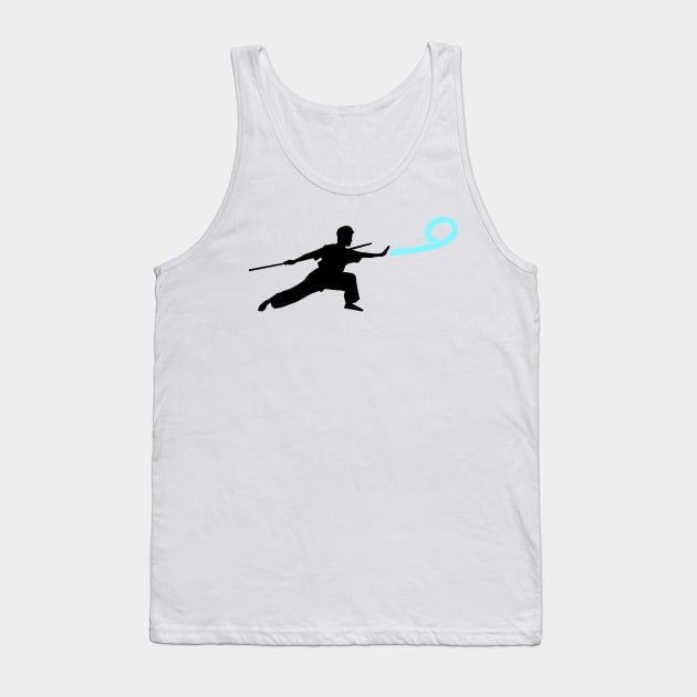 Wushu Wind Force Blow Silhouette Tank Top by AnotherOne